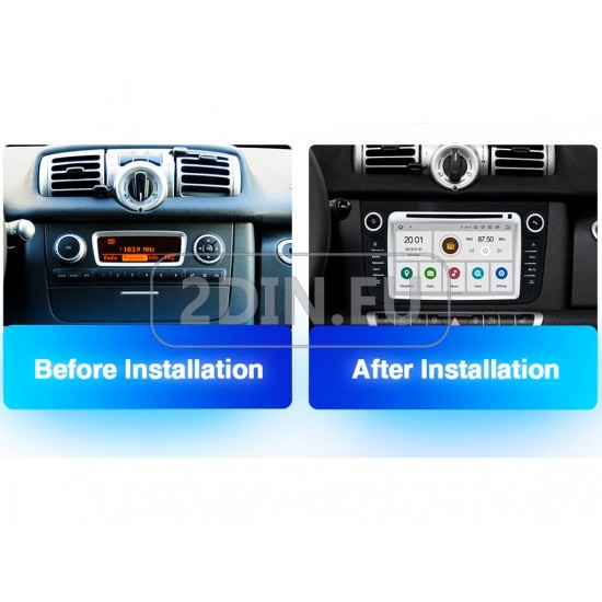 SMART Fortwo - 7" МУЛТИМЕДИЯ / НАВИГАЦИЯ ANDROID CPU:8-CORE, RAM:4GB, ROM:64GB DVD + DSP + CARPLAY + SIM